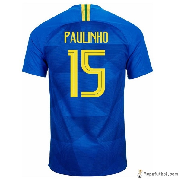 Camiseta Brasil Replica Segunda Ropa Paulinho 2018 Azul